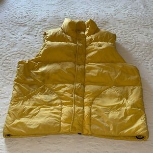 Lacoste Unisex Yellow / Blue Puffer Vest “damaged” stained 52